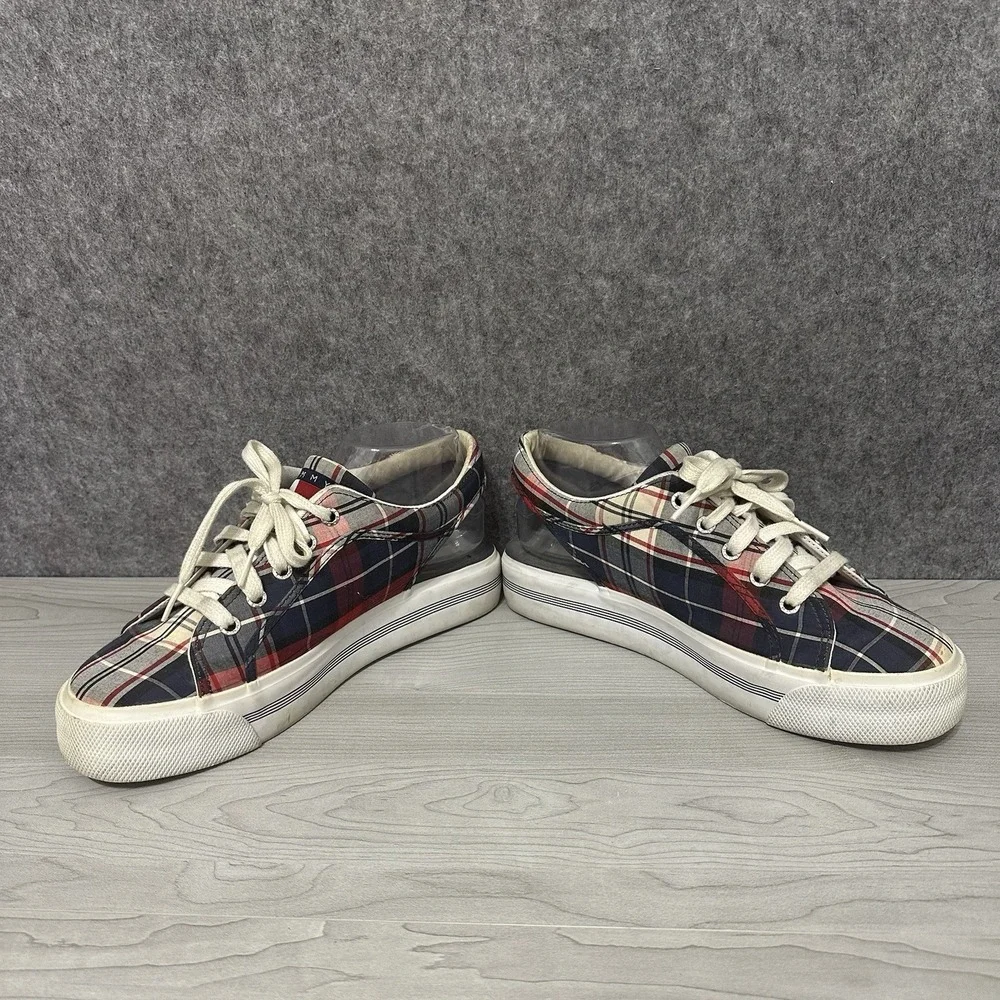 Vintage 1990s‎ Tommy Hilfiger Plaid Platform Shoes Red White Blue Women's 9.5M